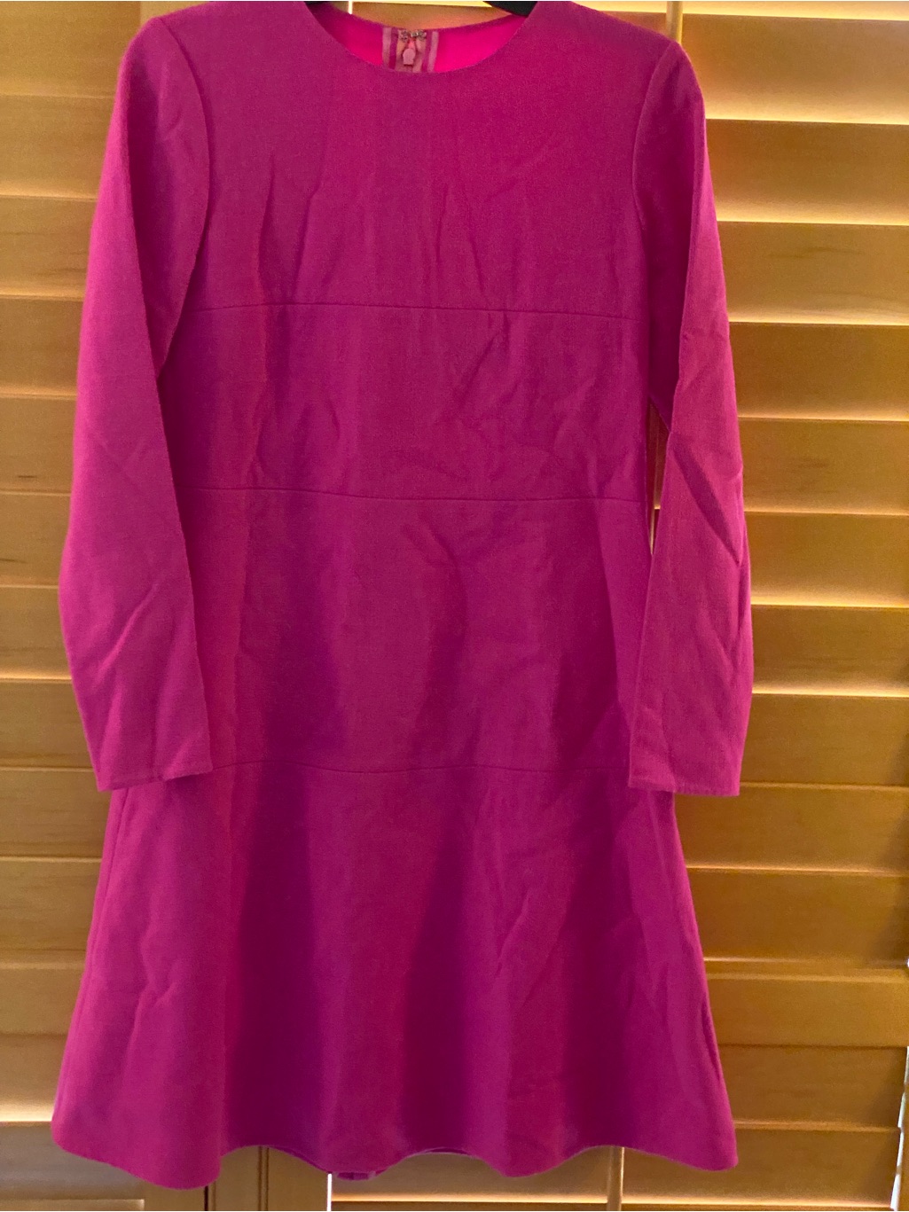 Oscar De La Renta Pink Virgin Wool Dress Made In The Usa Sz 2